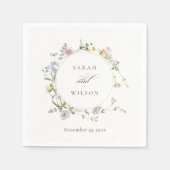 Niedliche Rustikal-Gelbe Wiesen-Blumenzwiese Serviette (Vorderseite)