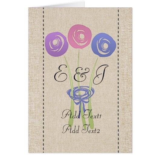 Niedliche rustikale Abstrakte Lilac-Rose Mit Monog (Vorne)