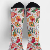 Niedliche rustikale Aquarellbilder Weihnachtsgesch Socken (Oben)