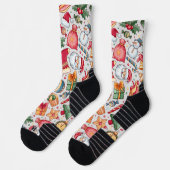Niedliche rustikale Aquarellbilder Weihnachtsgesch Socken (Links)