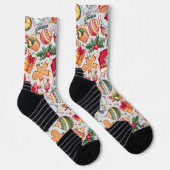 Niedliche rustikale Aquarellbilder Weihnachtsgesch Socken (Rechts)