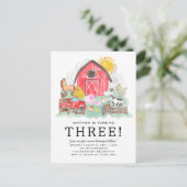 Niedliche Rustikale Barnyard Tiere Kinderfarm Gebu Postkarte (Stehend Vorderseite)