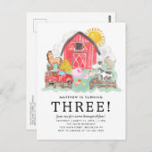 Niedliche Rustikale Barnyard Tiere Kinderfarm Gebu Postkarte (Vorne/Hinten)