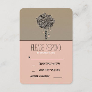 Niedliche rustikale Baum- und Maurergläser, die RSVP Karte