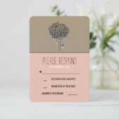 Niedliche rustikale Baum und Maurerkirsche Hochzei RSVP Karte (Stehend Vorderseite)