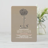 Niedliche rustikale Bäume und Maurerkirschen Hochz Einladung (Stehend Vorderseite)