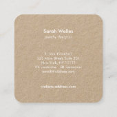 Niedliche rustikale Blätter Kreative Designer Kraf Quadratische Visitenkarte (Rückseite)