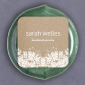 Niedliche rustikale Blätter Kreative Designer Kraf Quadratische Visitenkarte