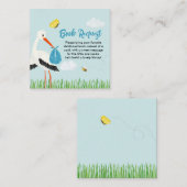 Niedliche rustikale Blue Stork Baby Dusche Begleitkarte (Vorne/Hinten)