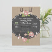 Niedliche Rustikale Blume Hochzeit Einladung (Stehend Vorderseite)