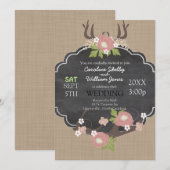 Niedliche Rustikale Blume Hochzeit Einladung (Vorne/Hinten)