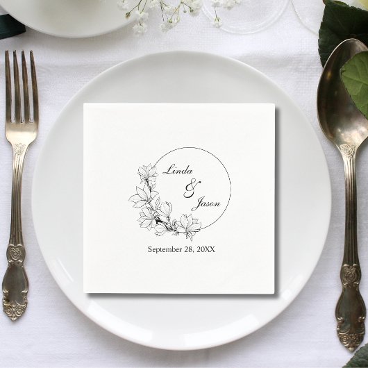 Niedliche Rustikale Blumenzeremonie Personalisiert Serviette