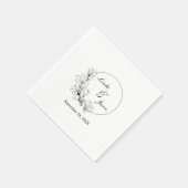 Niedliche Rustikale Blumenzeremonie Personalisiert Serviette (Ecke)