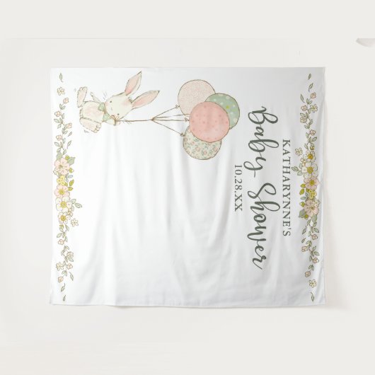 Niedliche rustikale Blütendusche Hintergrund Wandteppich (Vorderseite (Horizontal))