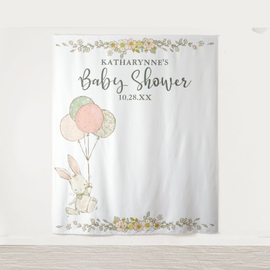 Niedliche rustikale Blütendusche Hintergrund Wandteppich (Vorderseite)