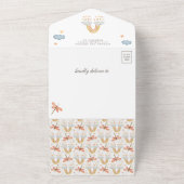 Niedliche Rustikale Boho Rainbow Raindrops Kinderd All In One Einladung (Außenbereich)