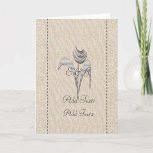 Niedliche Rustikale Chic Silver Blume Mit Monogram Dankeskarte