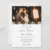 Niedliche Rustikale Country Burlap Hearts Foto Hoc Einladung (Vorderseite)