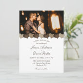 Niedliche Rustikale Country Burlap Hearts Foto Hoc Einladung (Stehend Vorderseite)