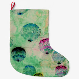 Niedliche, rustikale, digitale Rundpinselstriche Großer Weihnachtsstrumpf