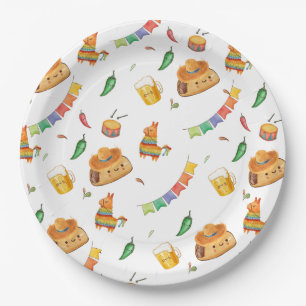 Niedliche Rustikale Fiesta Taco Bout Kinderdusche Pappteller