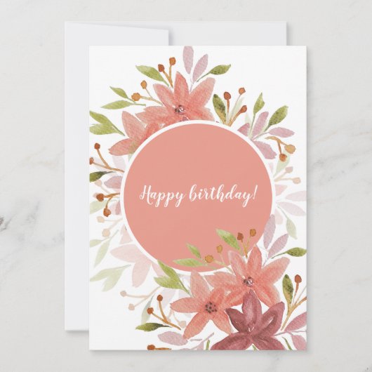 Niedliche Rustikale Flora und Fauna Karte (Vorderseite)