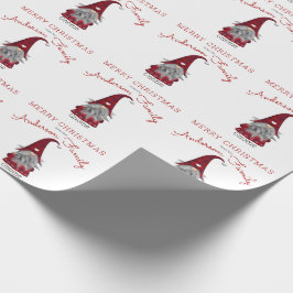 Niedliche rustikale frohe Weihnachtsfamilie Gnome  Geschenkpapier