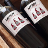 Niedliche rustikale frohe Weihnachtsfamilie Name G Weinetikett