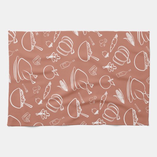 Niedliche Rustikale Herbsternte Erntedank Geschirrtuch (Horizontal)