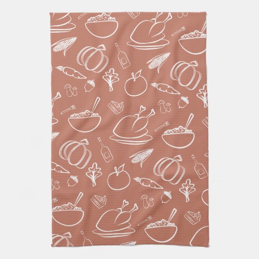 Niedliche Rustikale Herbsternte Erntedank Geschirrtuch (Vertikal)