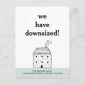 Niedliche rustikale Hütte reduziert neue Zuhause-M Ankündigungspostkarte (Vorderseite)