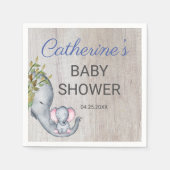 Niedliche Rustikale Juni Elephant Boy Baby Dusche Serviette (Vorderseite)