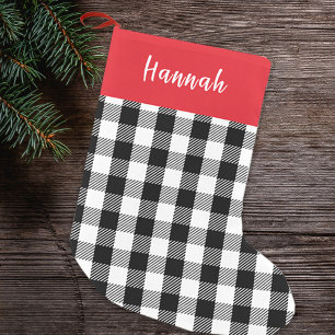 Niedliche rustikale Kalligrafie Einfache Rote Buff Kleiner Weihnachtsstrumpf