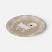 Niedliche Rustikale Lamm-Babyduschplatte Pappteller (Schrägansicht)