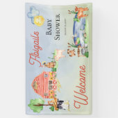 Niedliche Rustikale Landtiere Barnyard Babydusche Banner (Vertikal)