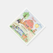 Niedliche Rustikale Landtiere Barnyard Babydusche Serviette (Ecke)