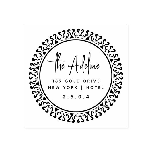 Niedliche rustikale Laurel Foliage Zirkuläre Rücks Gummistempel (Prägung)