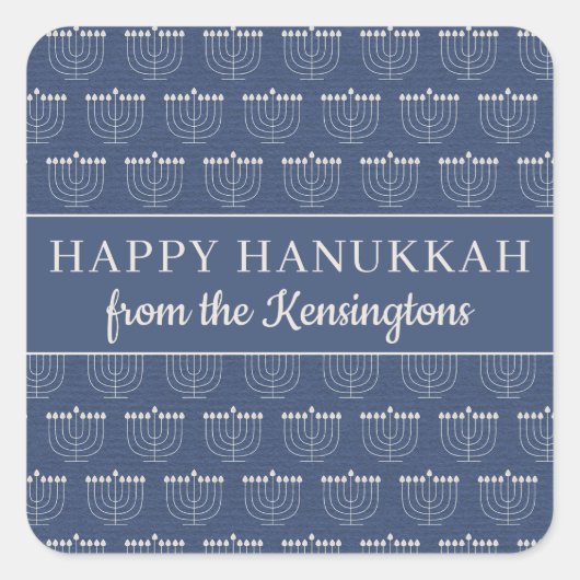 Niedliche Rustikale Menorah Hanukkah Holiday Quadratischer Aufkleber (Vorderseite)