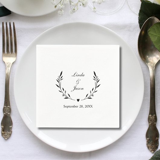 Niedliche rustikale Personalisierte Hochzeit Serviette
