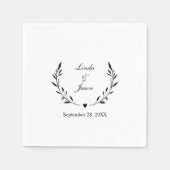 Niedliche rustikale Personalisierte Hochzeit Serviette (Vorderseite)