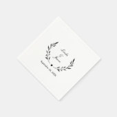 Niedliche rustikale Personalisierte Hochzeit Serviette (Ecke)