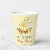 Niedliche rustikale Pumpkin Polka Dot Baby Dusche Pappbecher (Vorderseite)