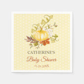 Niedliche rustikale Pumpkin Polka Dot Baby Dusche Serviette (Vorderseite)