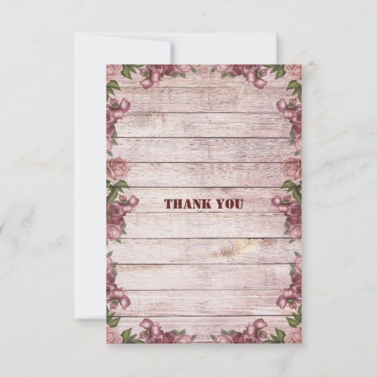 Niedliche rustikale Rose RSVP Karte (Rückseite)