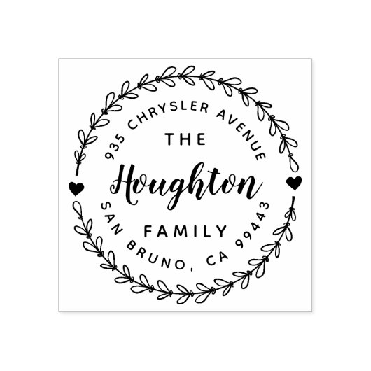 Niedliche rustikale Schreibadresse Gummistempel (Prägung)