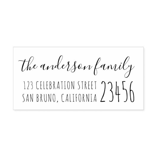 Niedliche rustikale Skripttypografie | RÜCKSENDEAD Gummistempel (Prägung)