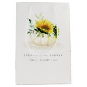 Niedliche rustikale Sonnenblumendusche Mittlere Geschenktüte (Vorderseite)