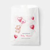 Niedliche Rustikale Teddy Bear Herzchen Balloon Ba Geschenktütchen (Vorderseite)