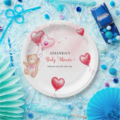 Niedliche Rustikale Teddy Bear Herzchen Balloon Ba Pappteller (Party)