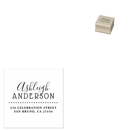 Niedliche rustikale Typografie Individuelle Name R Gummistempel (Stempel)